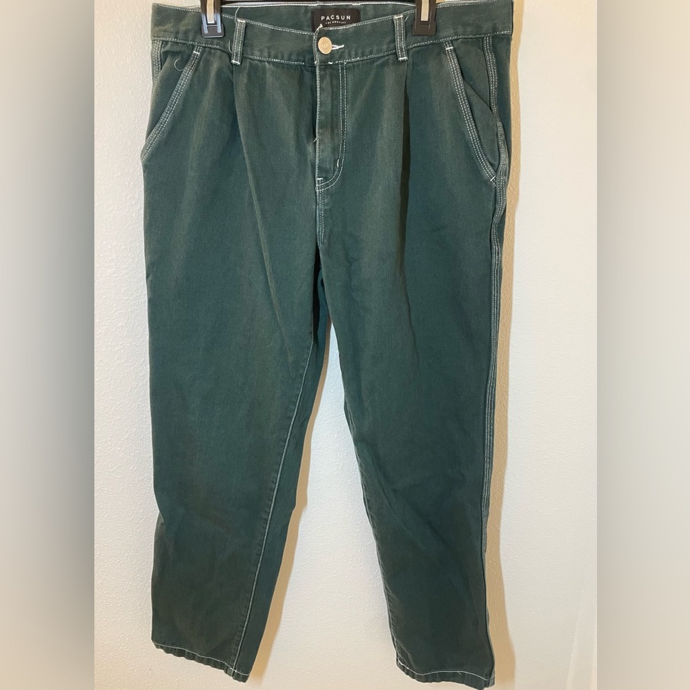 Pacsun Forest Green Slim Fit Non-Stretch Denim Jeans Men's Size 34x32